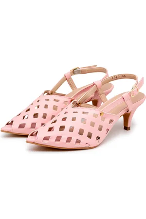Flor da Pele Sandalia Scarpin Salto Baixo Slingback Bico Fino 6033 Santorine Lady- Margarida