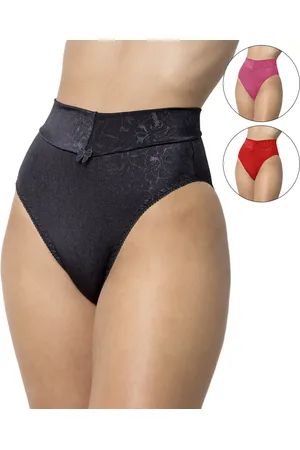Gabi Kit 5 Calça Cós Alto Calcinha Microfibra Confortável Compressão Moda Feminina Elegante Multicolorido