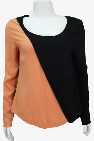 EMIGÊ Blusa Tonus Casual Assimétrica Bicolor Produto Gentilmente Usado