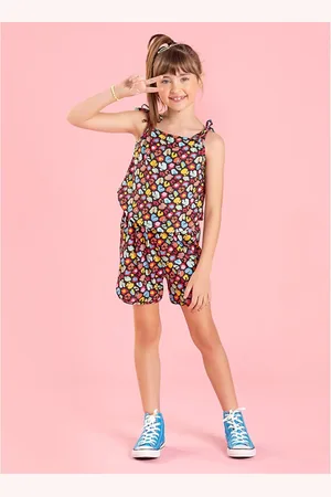 Molekada Infantil - Conjunto Verão Menina Cropped e Shorts Com Cadarço