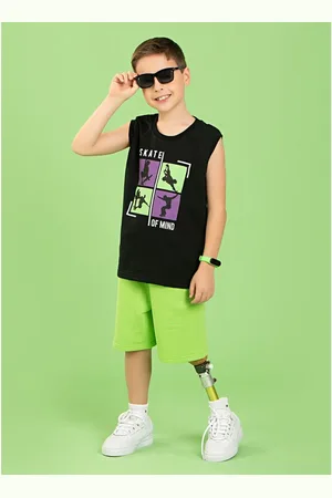 Molekada Infantil - Conjunto Verão Menino regata E Bermuda skate