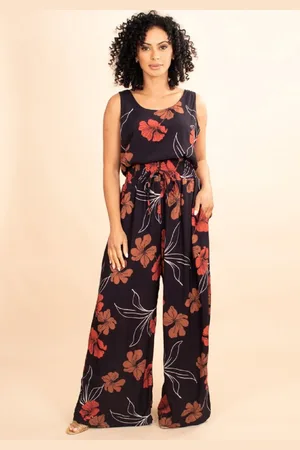 Amazonia Vital Calça Pantalona Viscose Estampa Rosas da Floresta