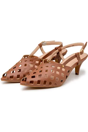 Flor da Pele Sandalia Scarpin Salto Baixo Slingback Bico Fino 6033 Napa - Margarida