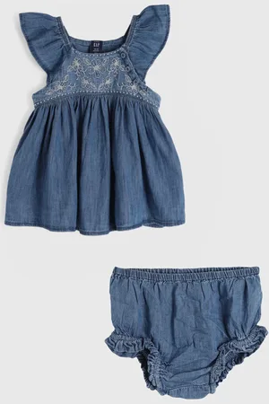 GAP Infantil - Conjunto 2pçs Manga Curta Vestido E Calcinha Bordado