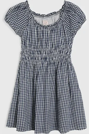 GAP Infantil - Vestido Xadrez Azul-Marinho
