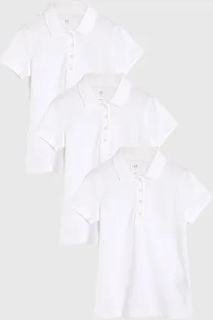 GAP Infantil - Kit Camisa 3pçs Polo Lisa Branca