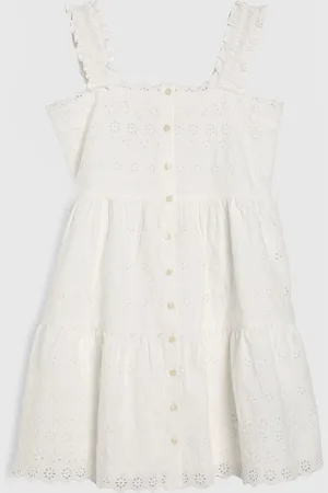 GAP Infantil - Vestido Laise Off-White