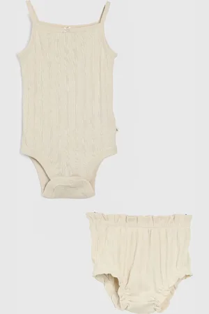 GAP Infantil - Conjunto 2pçs Manga Curta Body E Calcinha Off-White
