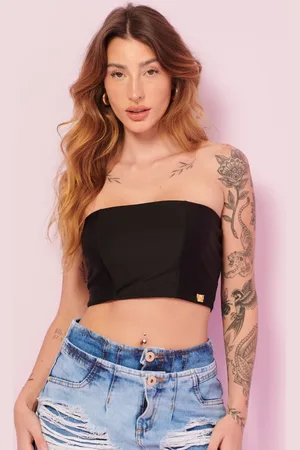 Planet Girls Top Faixa Up Glam Decote Reto