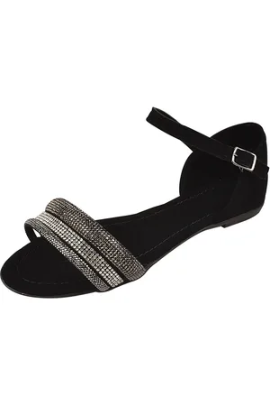NAMORATTA Sandália Clássica com Detalhes de Strass Confortável