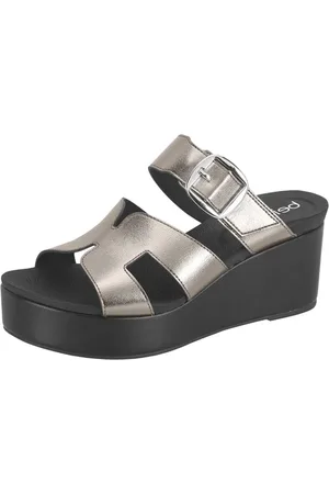 Santa Rosa Sandália Feminina Flatform Tamanco Ônix Lançamento