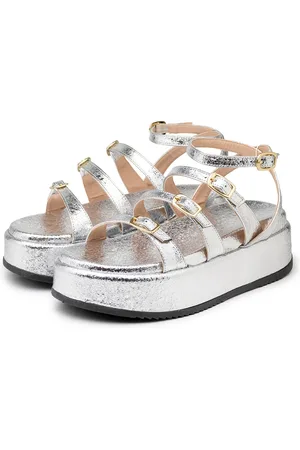 Flor da Pele Sandália Papete Flatform Napa Essense Tiras Fivelas 5302- Bromélia