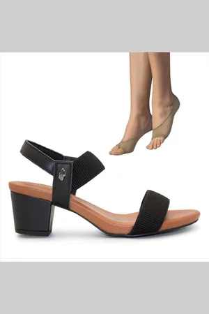 USAFLEX Sandália Feminina Salto Bloco Y8204+2P de Meias Color Sports Sapatilha Dedinhos