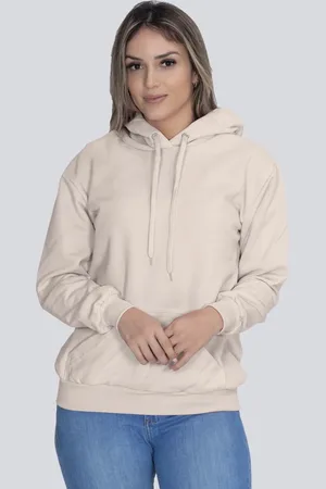 Lucas Lunny Moletom Liso Feminino Flanelado Blusa de Frio Canguru