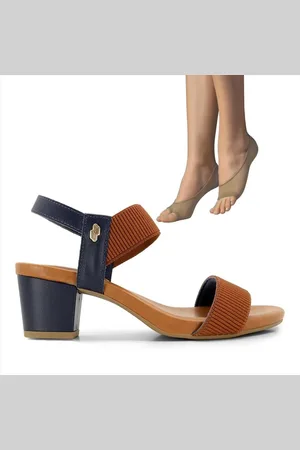 USAFLEX Sandália Feminina Salto Bloco Y8204+2P de Meias Color Sports Sapatilha Dedinhos