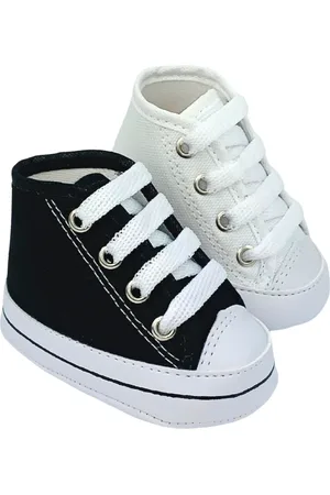 Drinity Infantil - Kit Com 2 Pares Sapatinho De Cano Alto Direto Da Fabrica T20 Preto E Branco