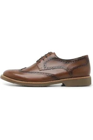 Centuria Calçados Sapato Casual Centuria Brogue Couro Whisky