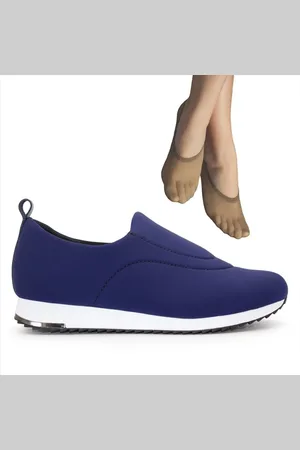 USAFLEX Tênis Feminino Slip On Elastano V9103+2P de Meias Color Sports Sapatilha 9055
