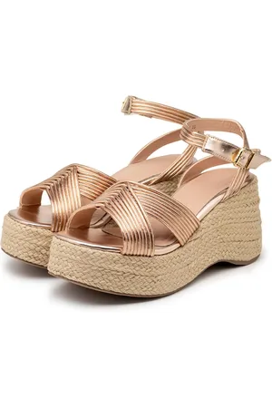 Flor da Pele Sandália Anabela Plataforma Salto Médio Sisal 9000 Egeo