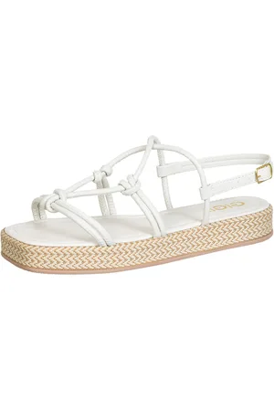 Gigil Sandália Flatform Papete Espadrille Tiras Abauladas Off White