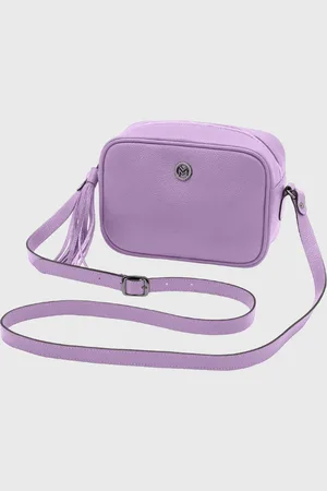 Mariart Bolsa Transversal de Couro Titânio Violeta