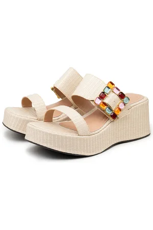 Flor da Pele Tamanco Feminino Plataforma Salto Médio 5200 Rafia natural