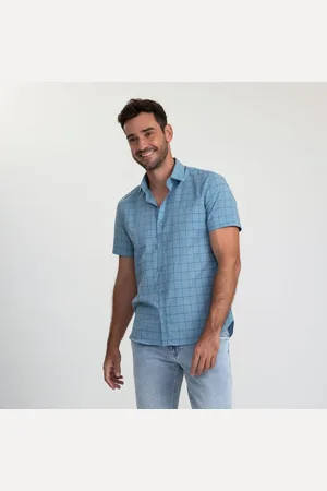 DOCTHOS Camisa Manga Curta Slim Xadrez Camisa Manga Curta Slim Xadrez 012 Pp