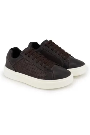 Nine4 Tênis Casual Masculino Em Couro Macio Elegante Cafe