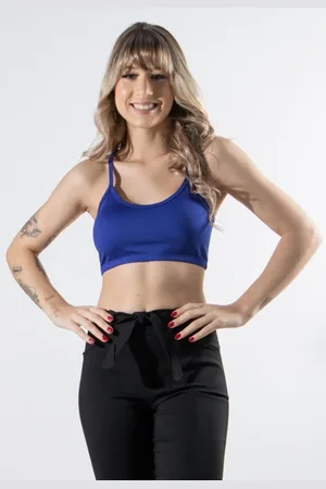 Bella Fiore Modas Top Fitness Nadador Feminino Alça Fina Academia