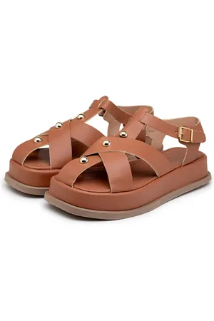 Flor da Pele Sandália Flatform Feminina Tiras 23401