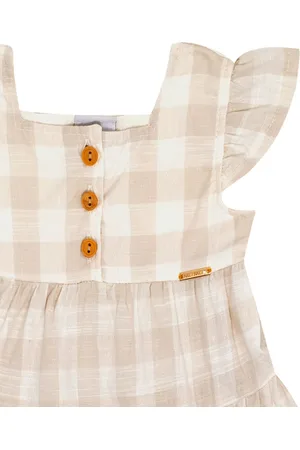 Pulla Bulla Infantil - Vestido Menina - Xadrez Off White - 50512-1315 Bege