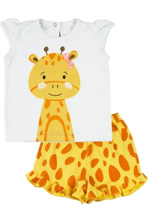 Ano Zero Pijama Curto Menina Fino Verão Manga Curta