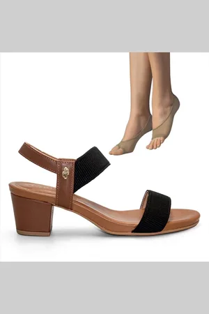 USAFLEX Sandália Feminina Salto Bloco Y8204+2P de Meias Color Sports Sapatilha Dedinhos