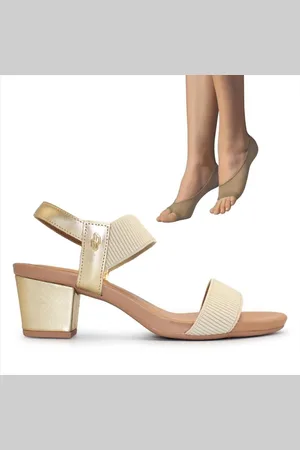 USAFLEX Sandália Feminina Salto Bloco Y8204+2P de Meias Color Sports Sapatilha Dedinhos