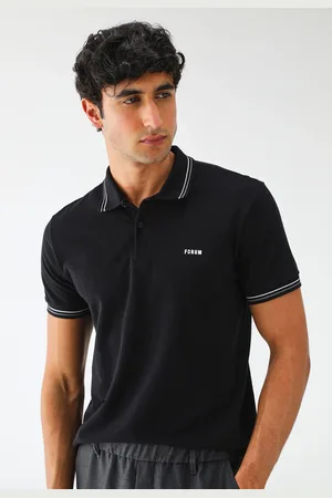 Forum Camisa Polo Reta Friso Preta