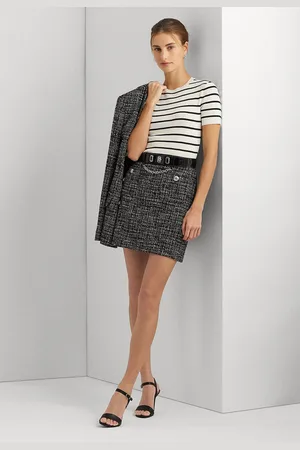 Ralph Lauren Saia Curta Tweed Preta
