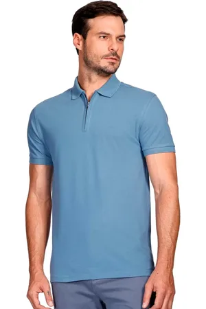 Aramis Camisa Polo Piquet Zip Ve25 Indigo Masculino