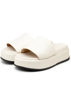 Flor da Pele Sandália Feminina Tamanco Flatform 5300 Napa Off White