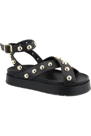 KUENTO SHOES Sandália Papete Flatform Sola Alta Bolinhas Lançamento Preta