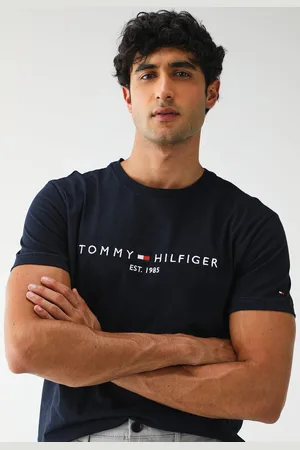 Tommy Hilfiger Camiseta Reta Logo Azul-Marinho