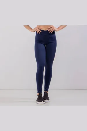 4 Estações Calça Legging Cintura Alta Cós V Transpassado Fitness Academia Marinho