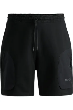 HUGO BOSS Shorts De Moletom De Algodão Com Estampa De Logo
