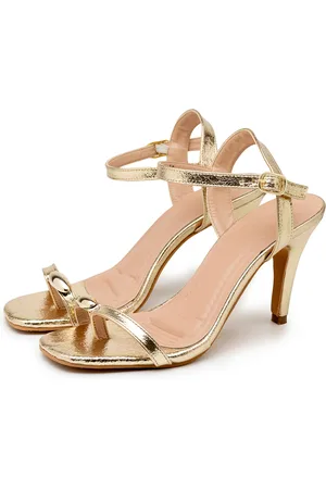 Flor da Pele Sandália Feminina Salto Fino Em Ouro Light 197014