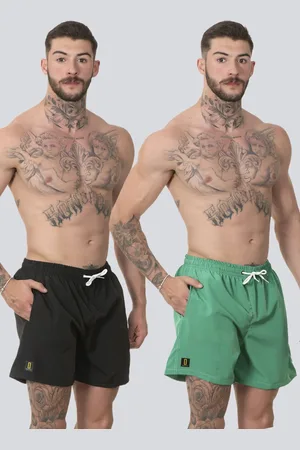 Lucas Lunny Kit 2 Short Masculino Liso Bermuda Praia Mauricinho Jr Rf140 Preto/
