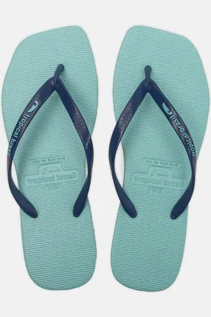 Tropical Brasil Chinelo Quadradrinha Turquesa