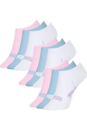 PUMA Kit 9 Pares Meia Sapatilha Original Algodão Com Nf Rosa/Azul