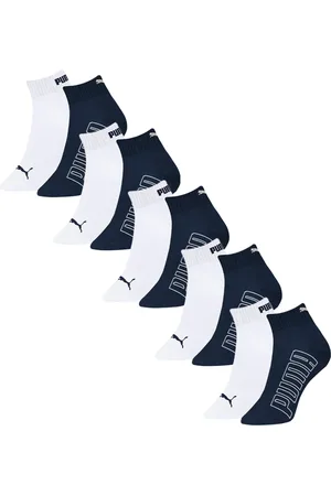 PUMA Kit Com 10 Pares De Meias Cano Baixo Masculina Marinho e Branco