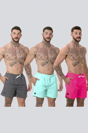 Lucas Lunny Kit 3 Short Masculino Liso Bermuda Praia Mauricinho Rf390 Colorido