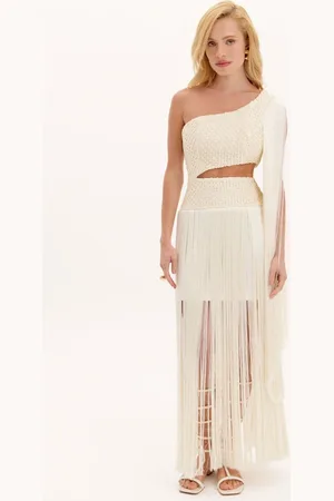LANCA PERFUME Vestido Super Midi Com Franjas