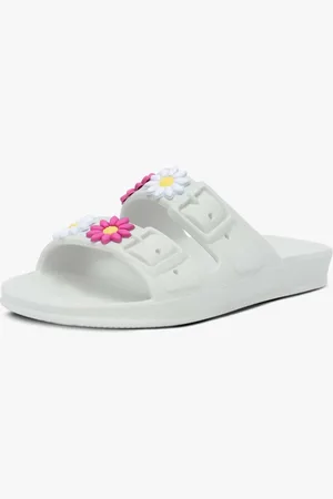 Pópidí Infantil - Chinelo Papete Feminina Popidi Menina Florzinhas Branca